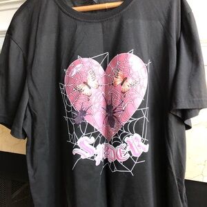 Black, unisex  printed t-shirt